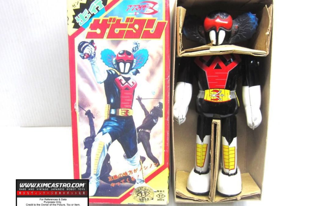 AKUMAIZER 3 ZABITAN CLOCKWORK AKUMIZER AKUMYZER TIN TOY WIND UP WALKING WALK ROBOT WIND-UP TAKATOKU. アクマイザー3 ザビタン ゼンマイ仕掛け アクマイザー アクマイザー ブリキ玩具 ゼンマイ式 歩行ロボット ゼンマイ仕掛け タカトク